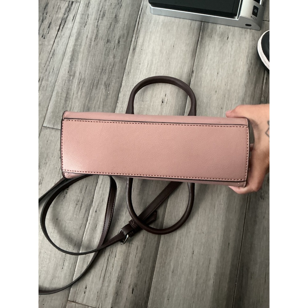Nine West Mini Satchel Crossbody Bag Pink Brown Cream Colorblock Handbag - Picture 5 of 5